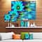 Designart - Massive Blue Green Fractal Flower - Floral Canvas Art Print